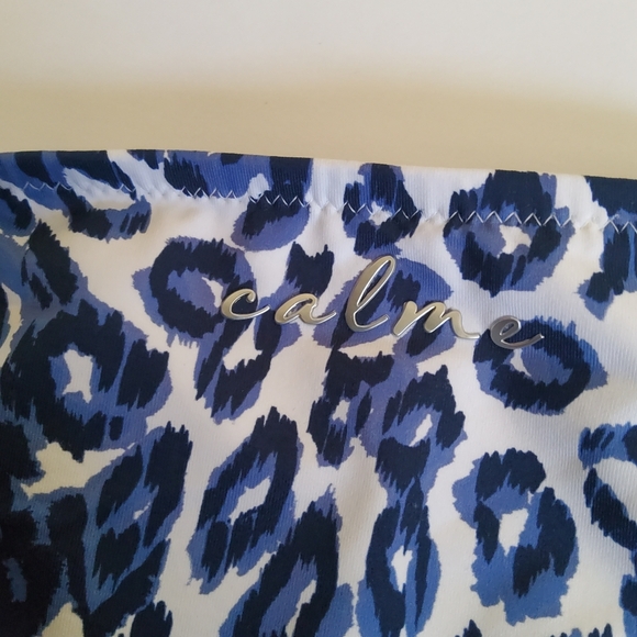 Calme By Johnny Was Blue Tiger String Bikini Swimsut Bottom Sizs S New - Picture 13 of 16